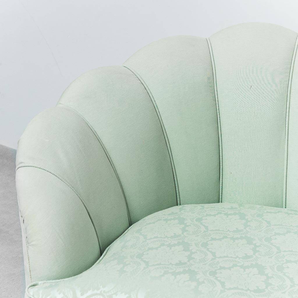 Divano vintage en tessuto verde salvia anni '50