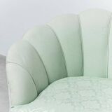 Divano vintage en tessuto verde salvia anni '50