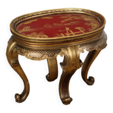 Antique lacquered wooden coffee table in chinoiserie style, Italy, early 20th century.