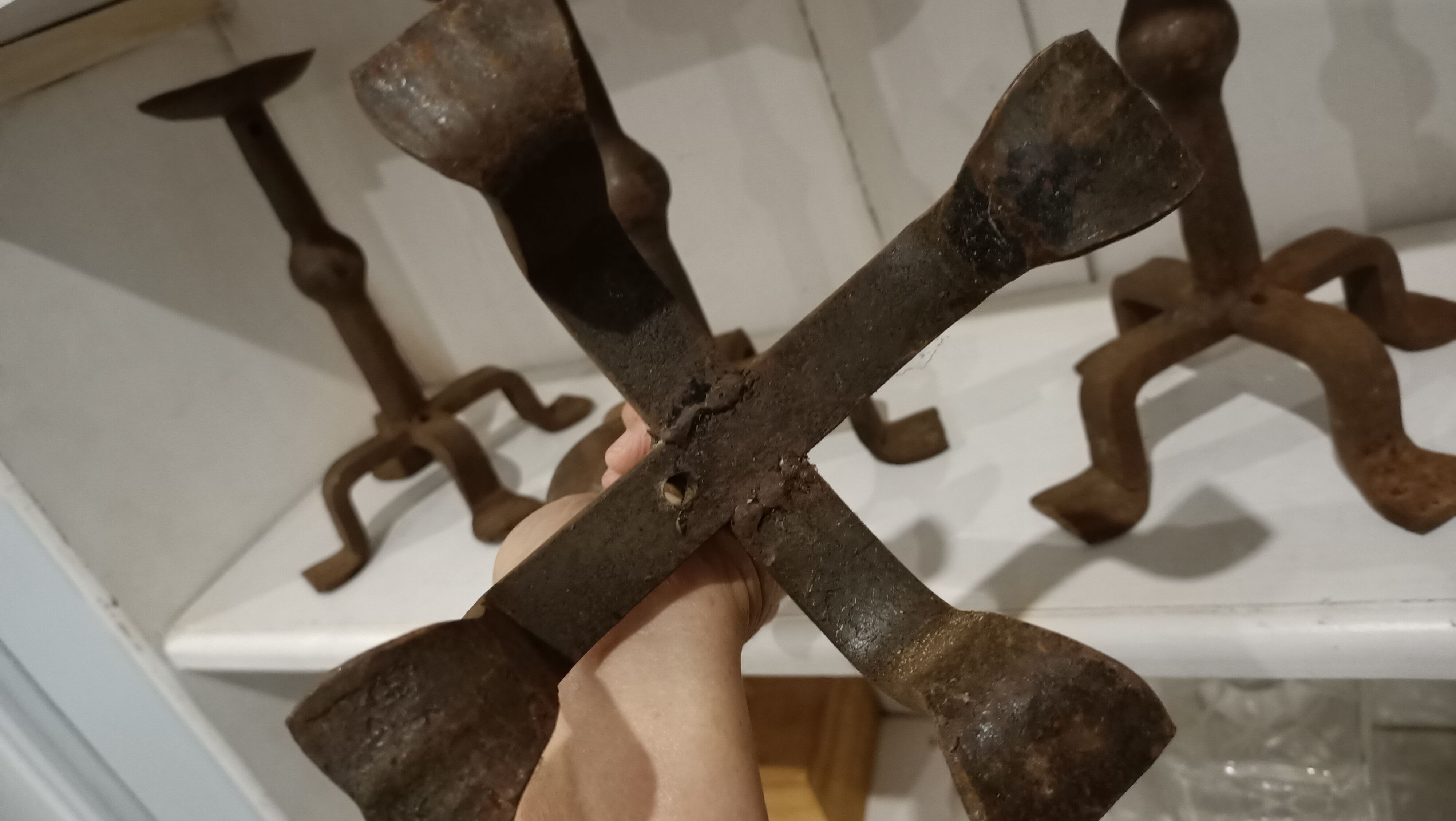 Set 4 steel candle holders