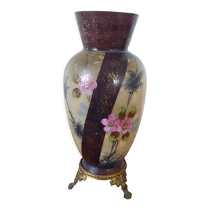 Ancien vase en opaline - blanche