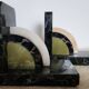 Art Deco pair of bookends in marble and green onyx – 1930s-1950s