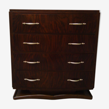 Art Deco curved chest of drawers
