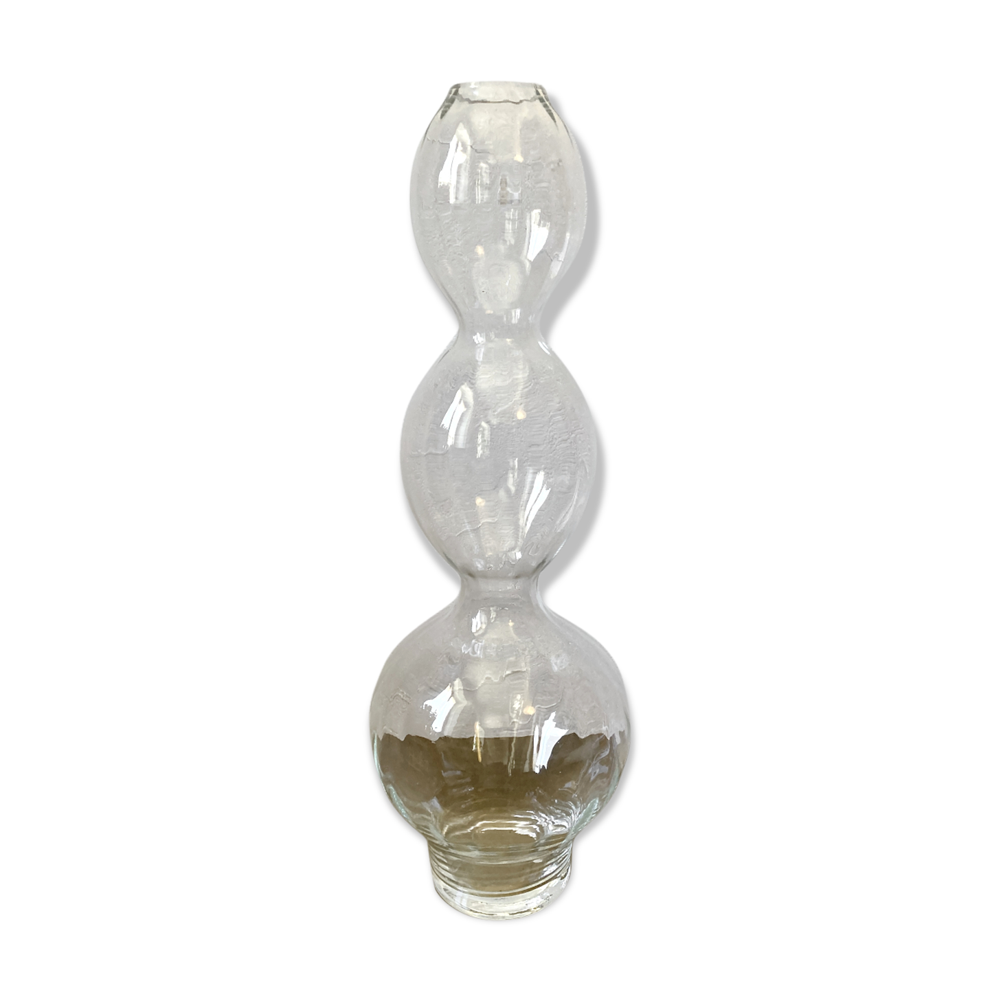 Large vase with 3 wavy glass balls