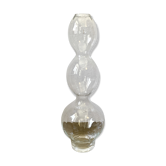 Grand vase 3 boules en verre ondulé