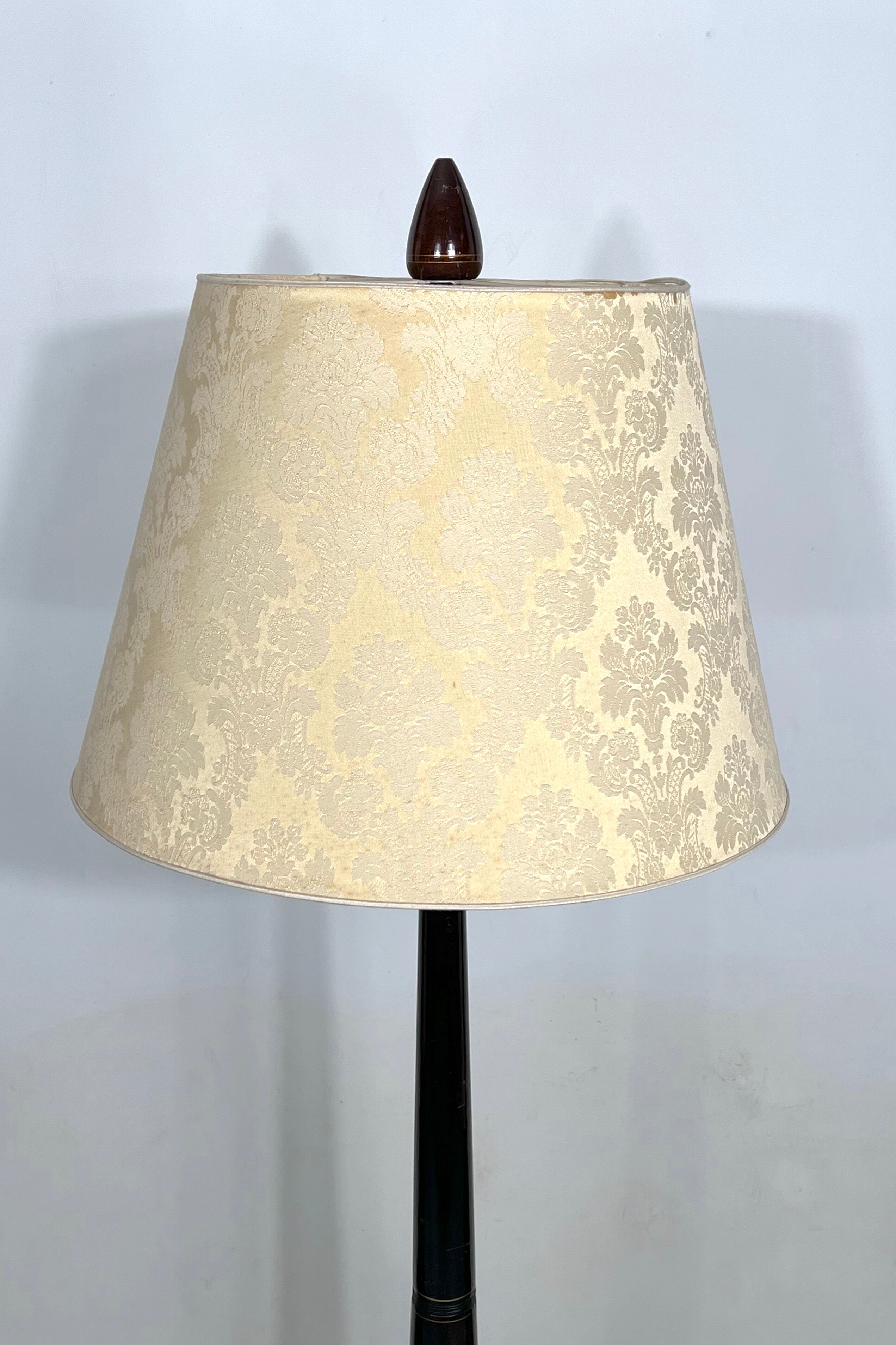 Wood tripod floor lamp, Italy, 1950s