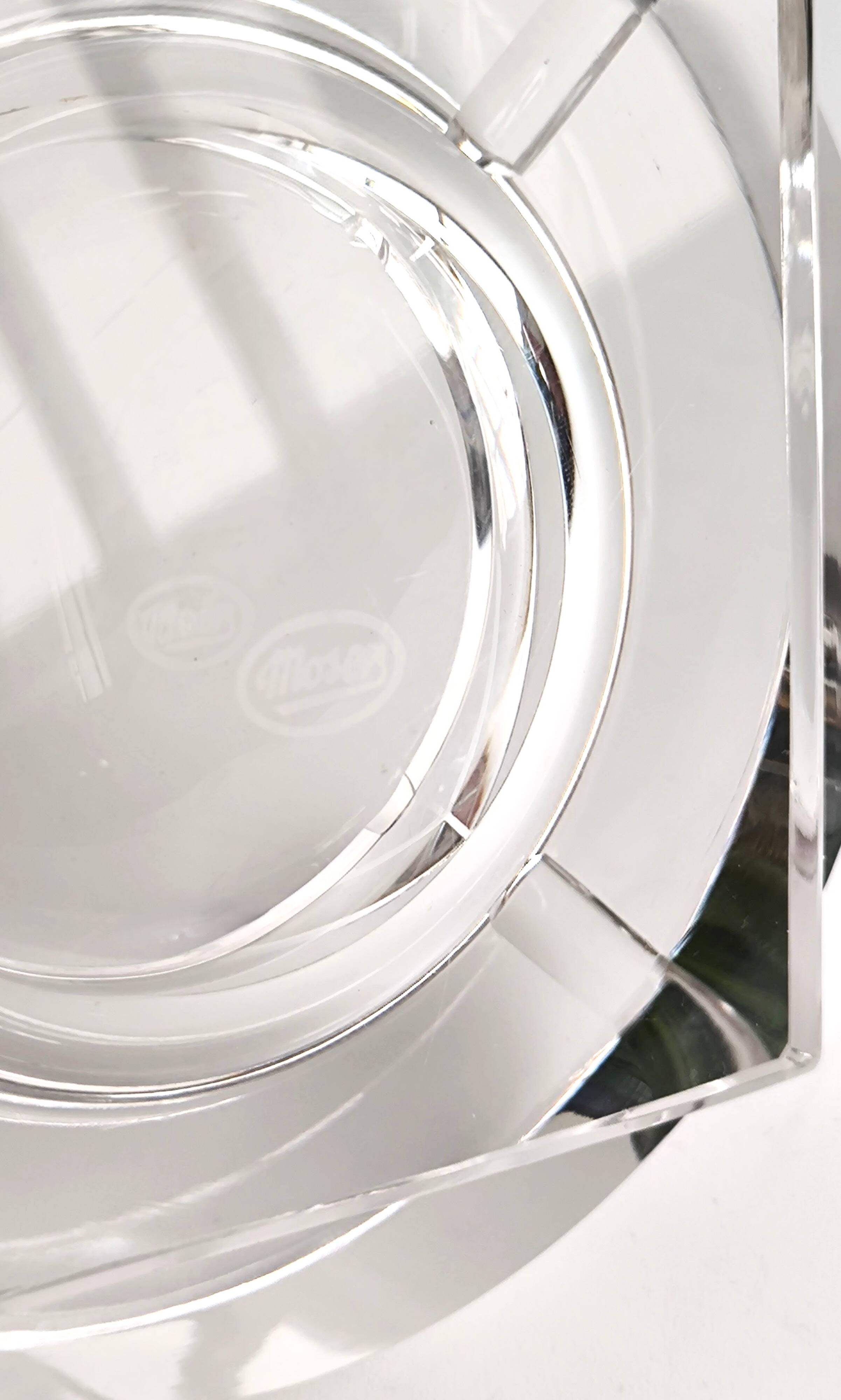 Monumental Czech Moser ashtray made of hand-cut crystal.