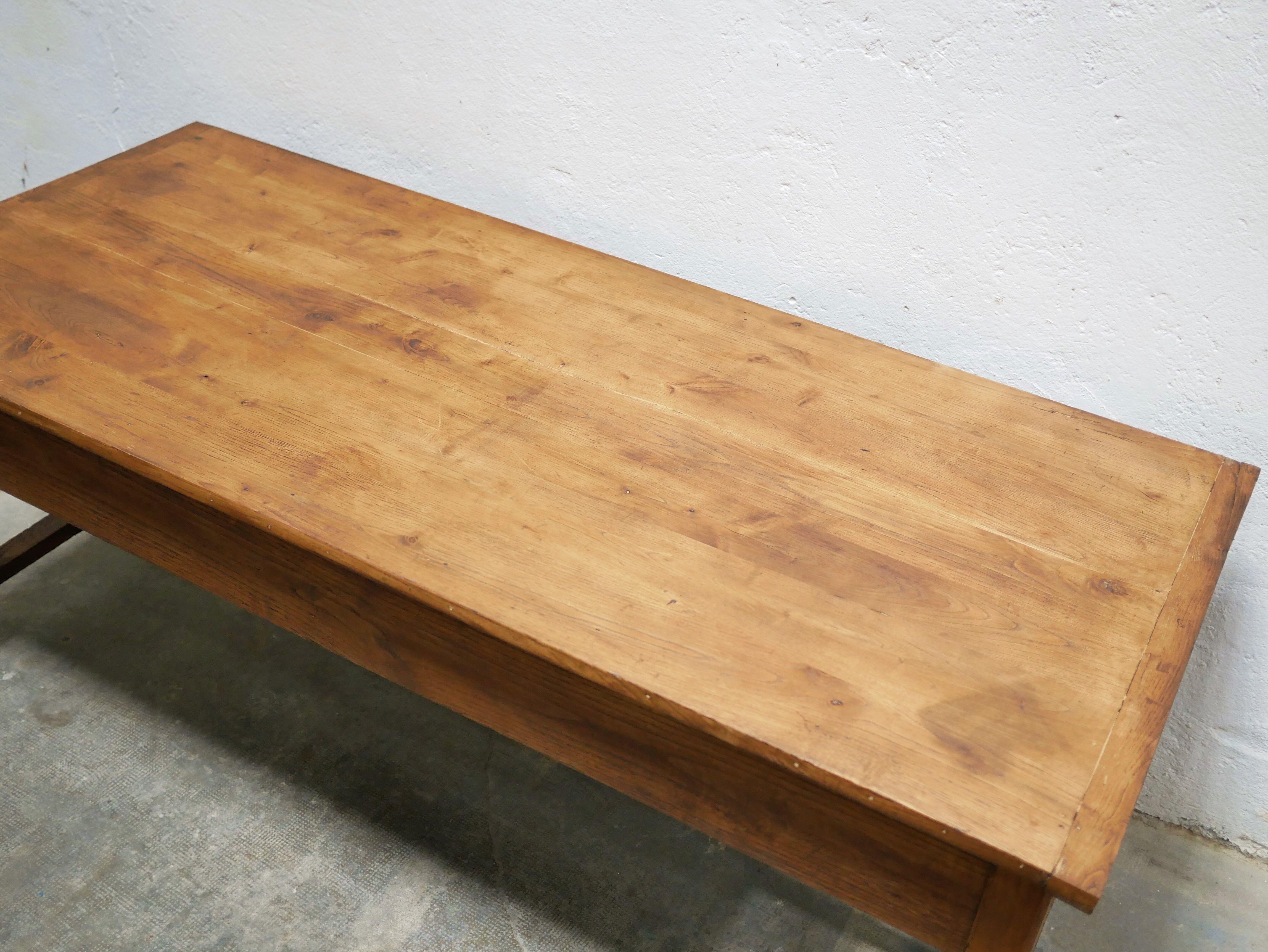 Vintage wooden farmhouse dining table