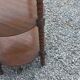 Vintage oak pedestal table with 3 shelves from the 60s