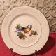 6 dessert plates Digoin Sarreguemines with coloured bird design.