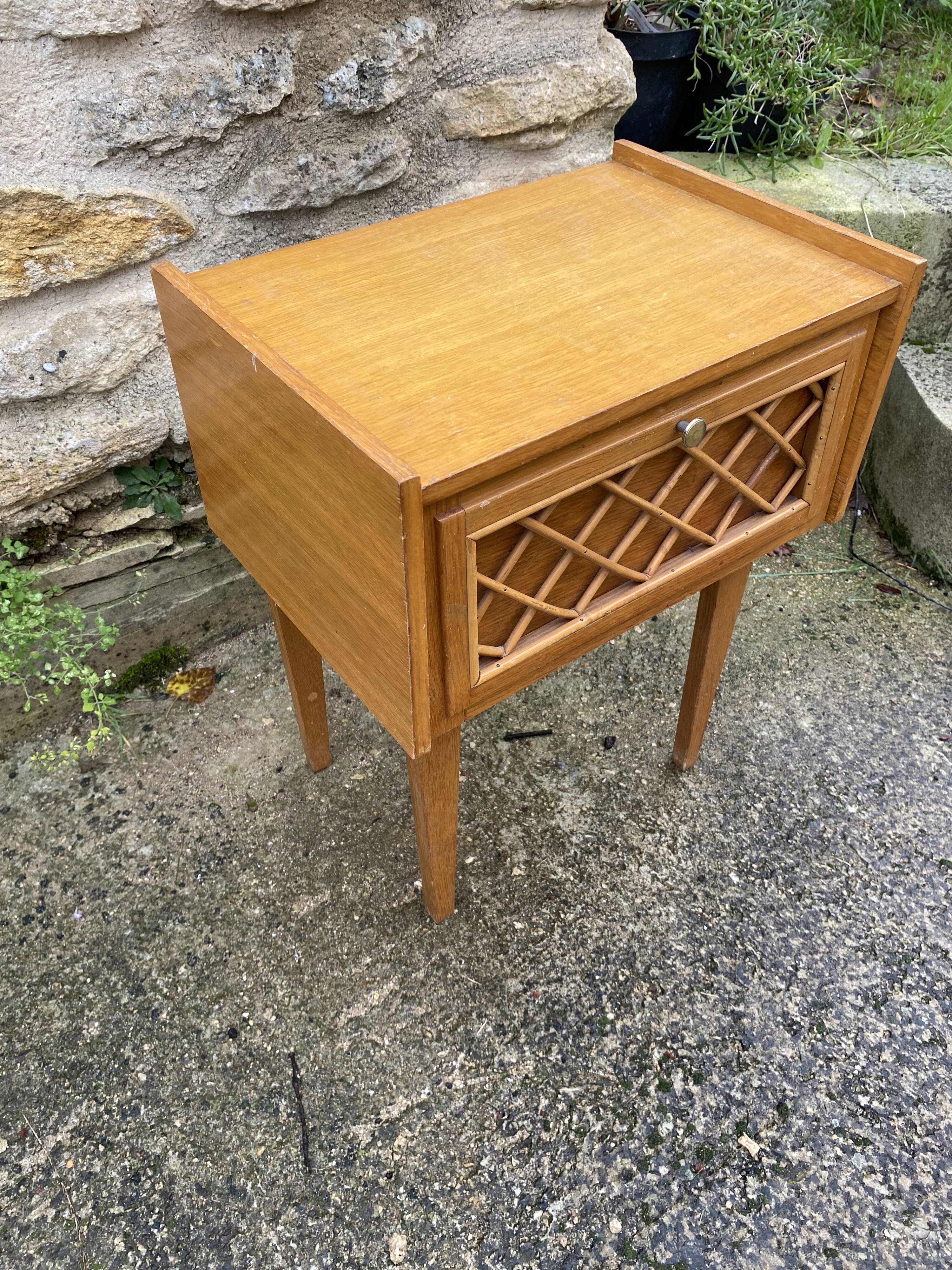 Rattan bedside table