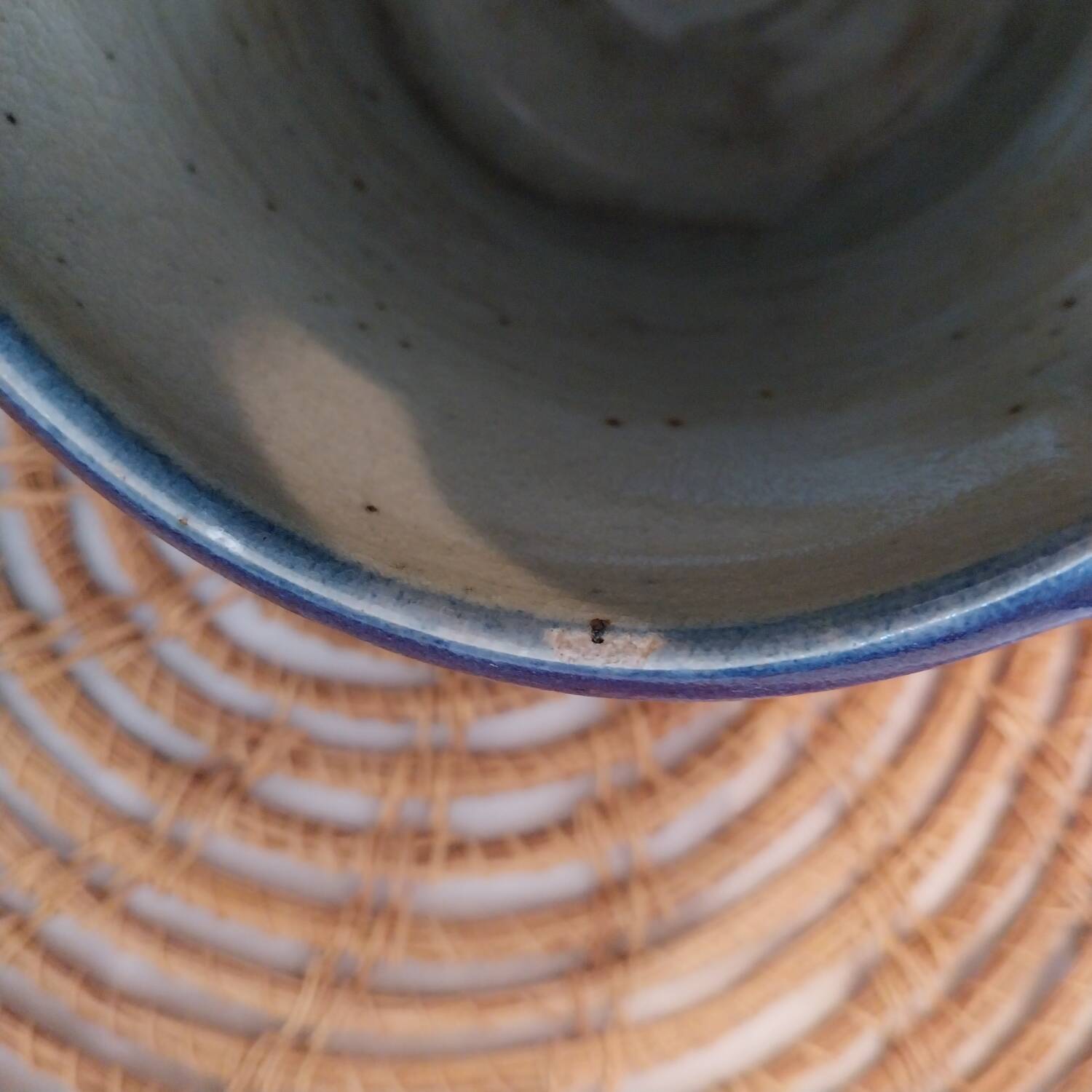 Speckled enamelled stoneware jug signed Christine Robert