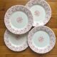 4 flat plates in iron earth Garland of roses, Opaque de Gien