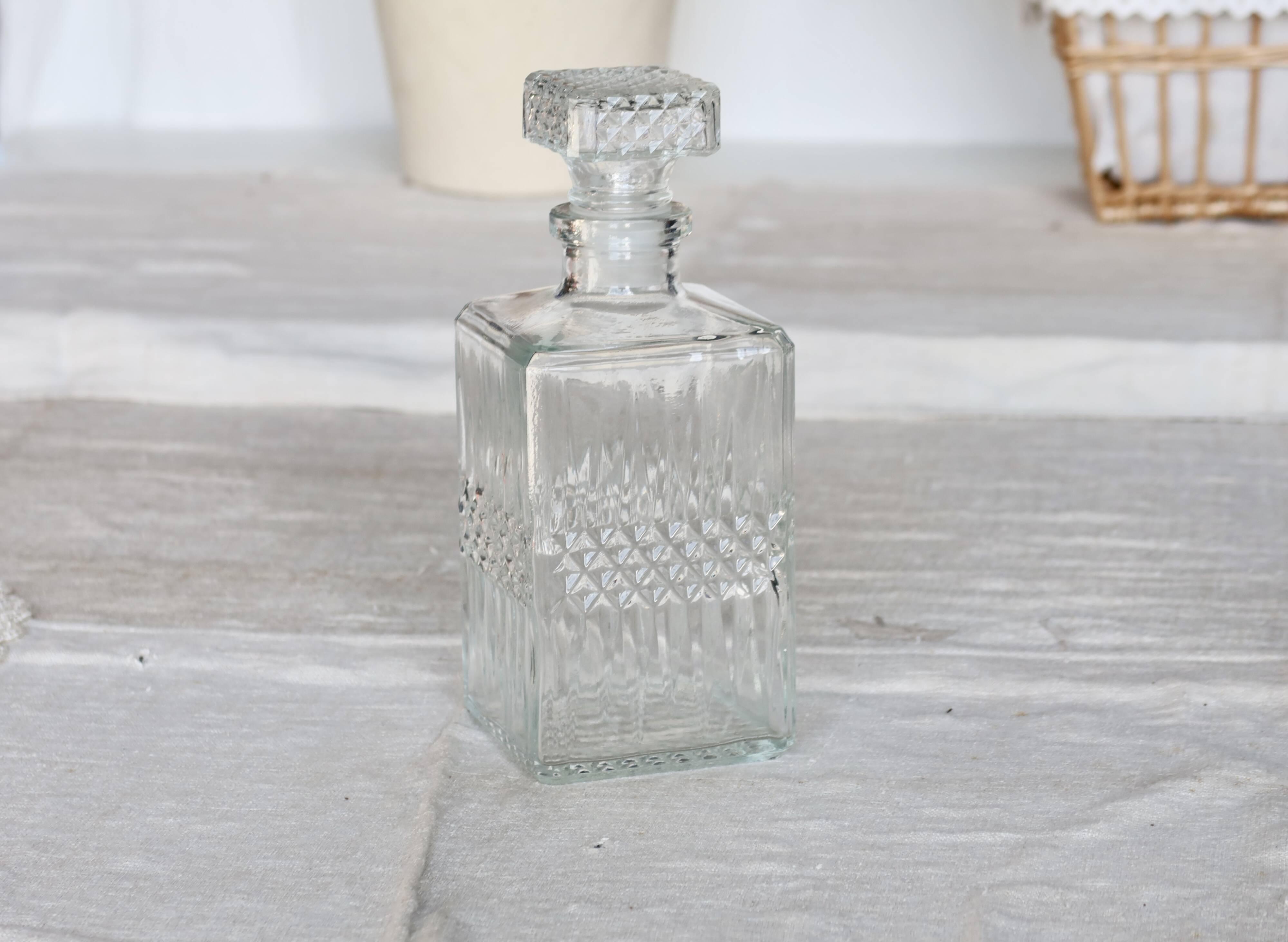 Vintage pressed glass whisky decanter
