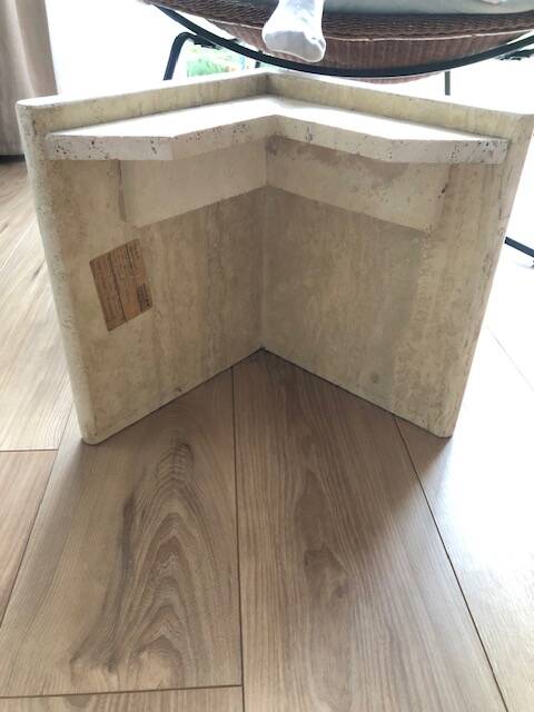 Travertine coffee table
