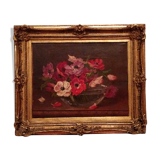 Oil on canvas - painting - Still life with anemones
