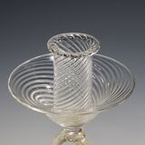 Glass candlestick by Archimede Seguso with dolphin, circa 1960s.