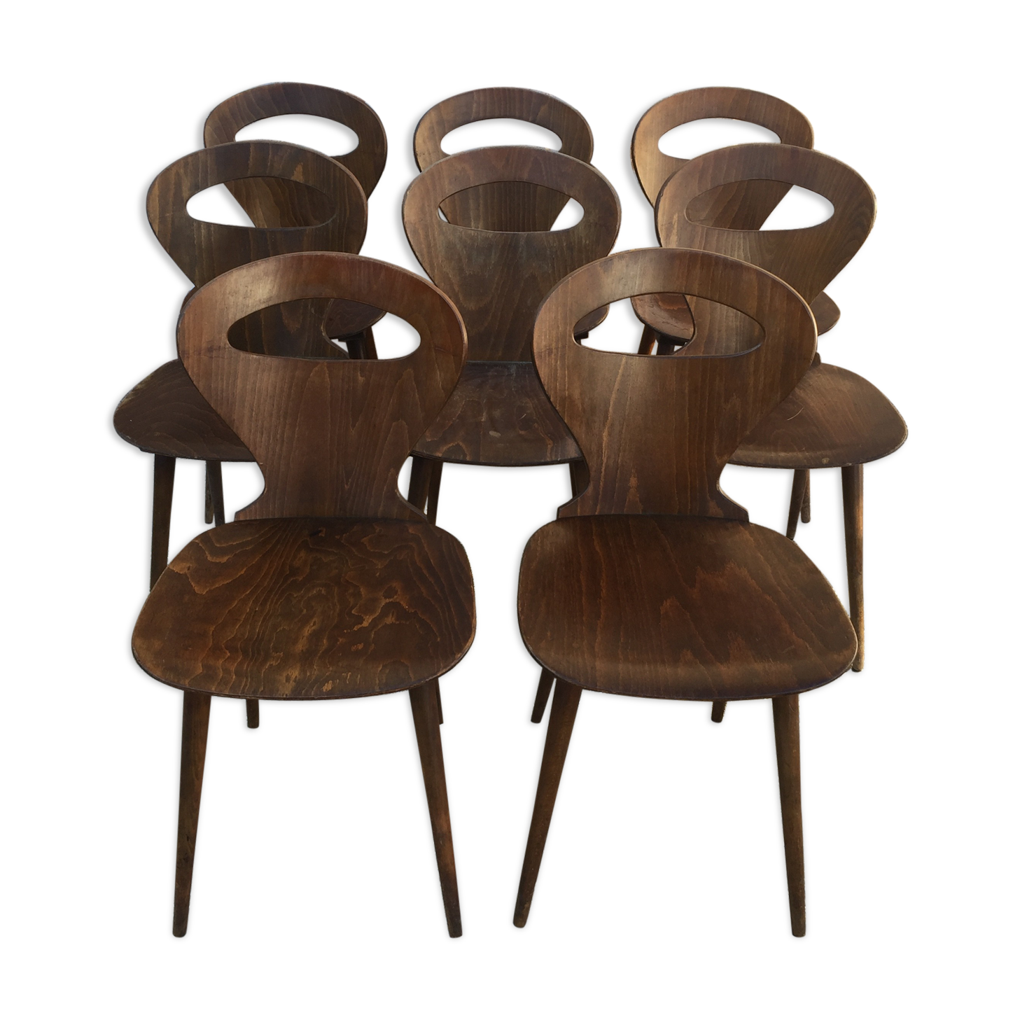 Suite of 8 Chairs Baumann model "ant"