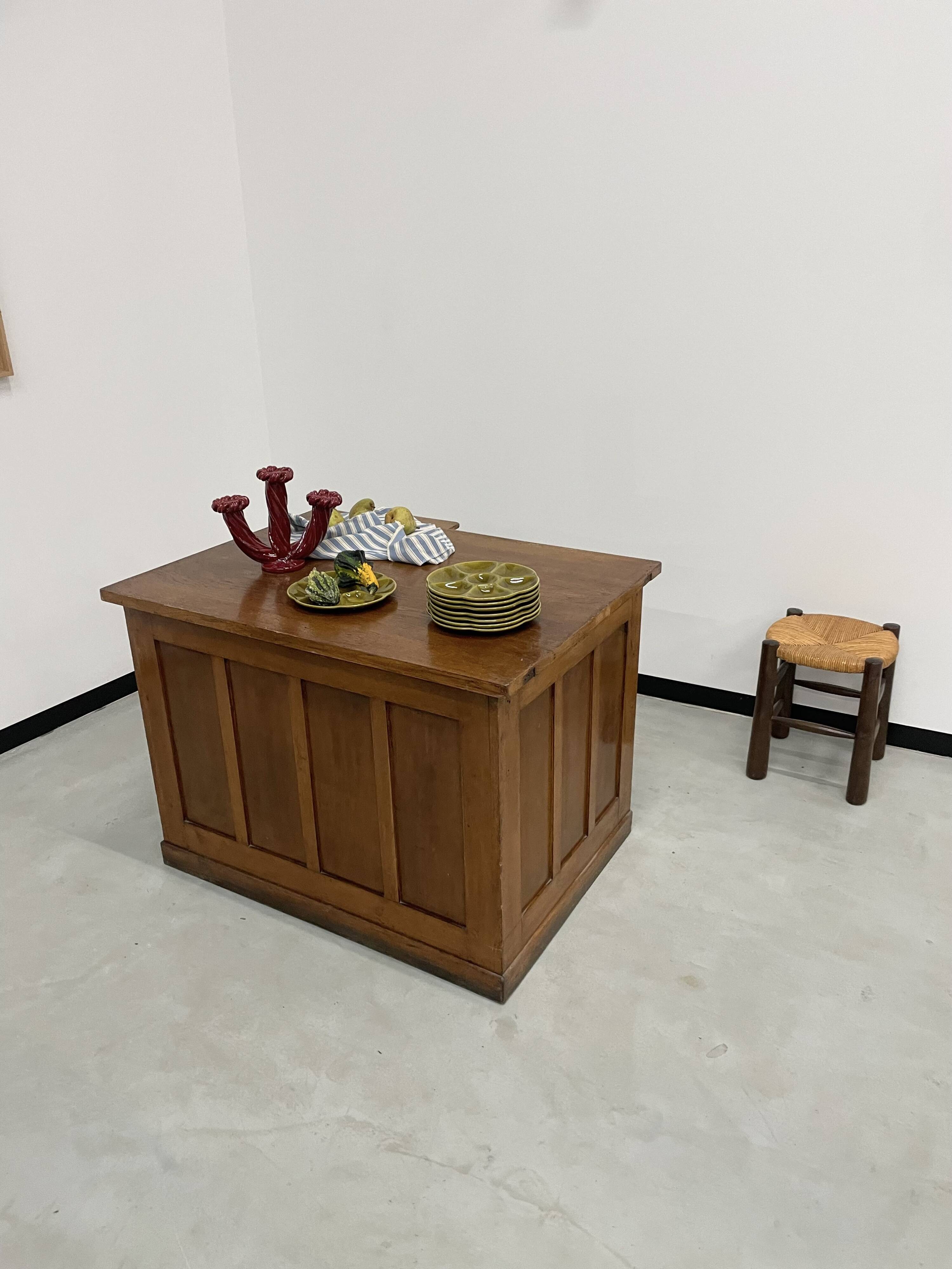 Oak and veneer counter or desk