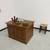 Oak and veneer counter or desk