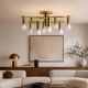 Brass suspension Mid-century 10 arms by Honsel Leuchten