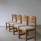 4 solid pine dining chairs | Sweden | 1960s