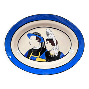 Plat ovale signé HB - quimper