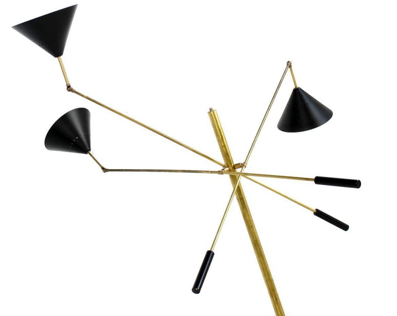 Lamp post pendulum with 3 arms in the style of Italian creations of the 1950s