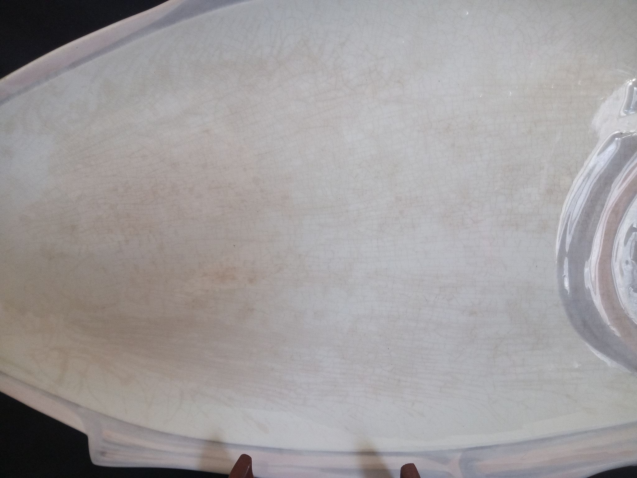 Antique Longwy ceramic fish service for 12 people, Copenhagen pattern, 1890-1939