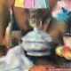 Still life with lamp, signed pastel