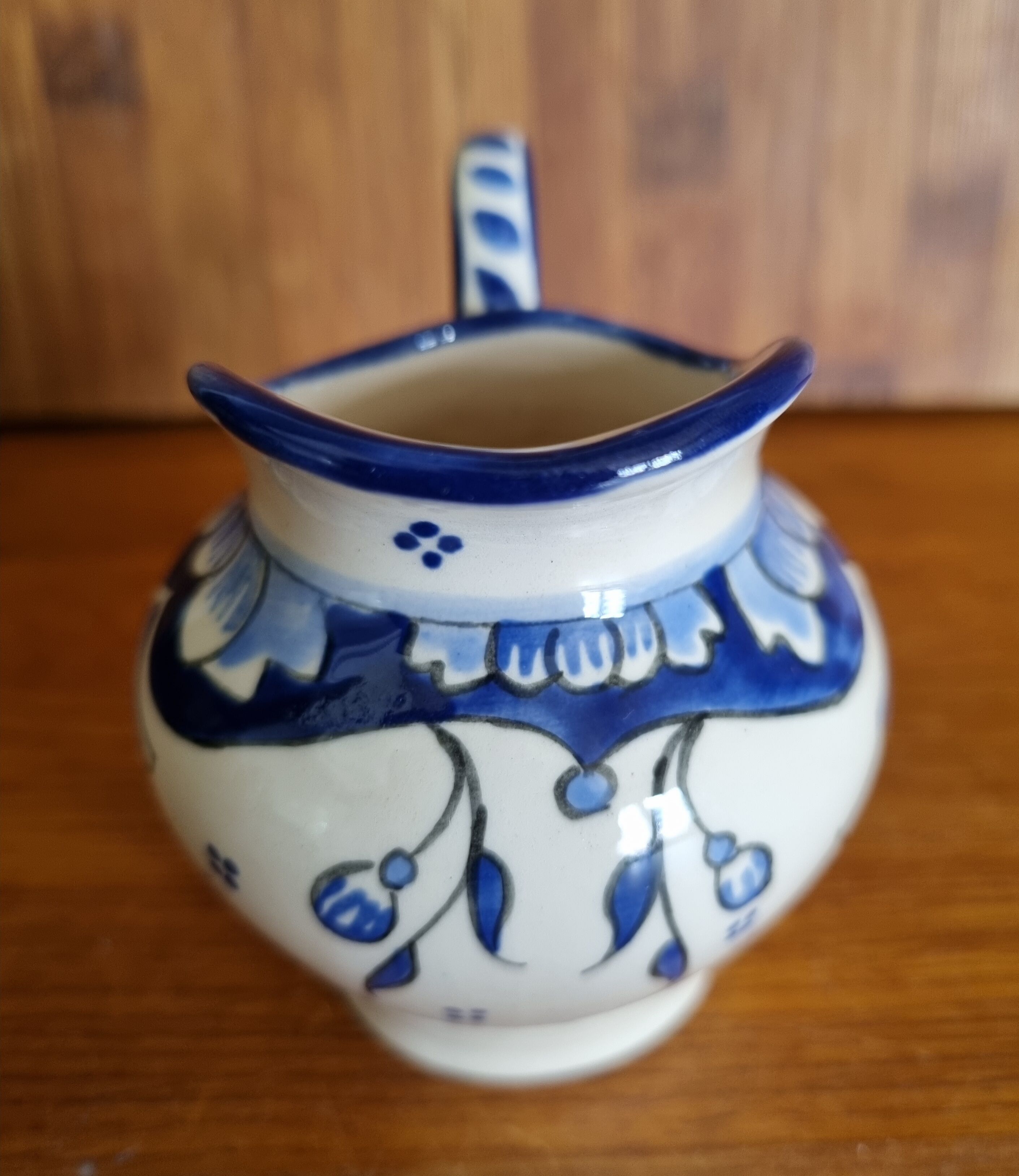 Milk jug Creamer faience décor Old Rouen