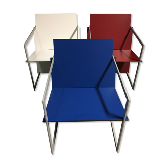 Ensemble de 3 chaises longues modernistes Spectro par Hank Kwint pour Lourens Fisher, années 1990