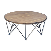 Industrial Style Round Salon Table with HairPin Base