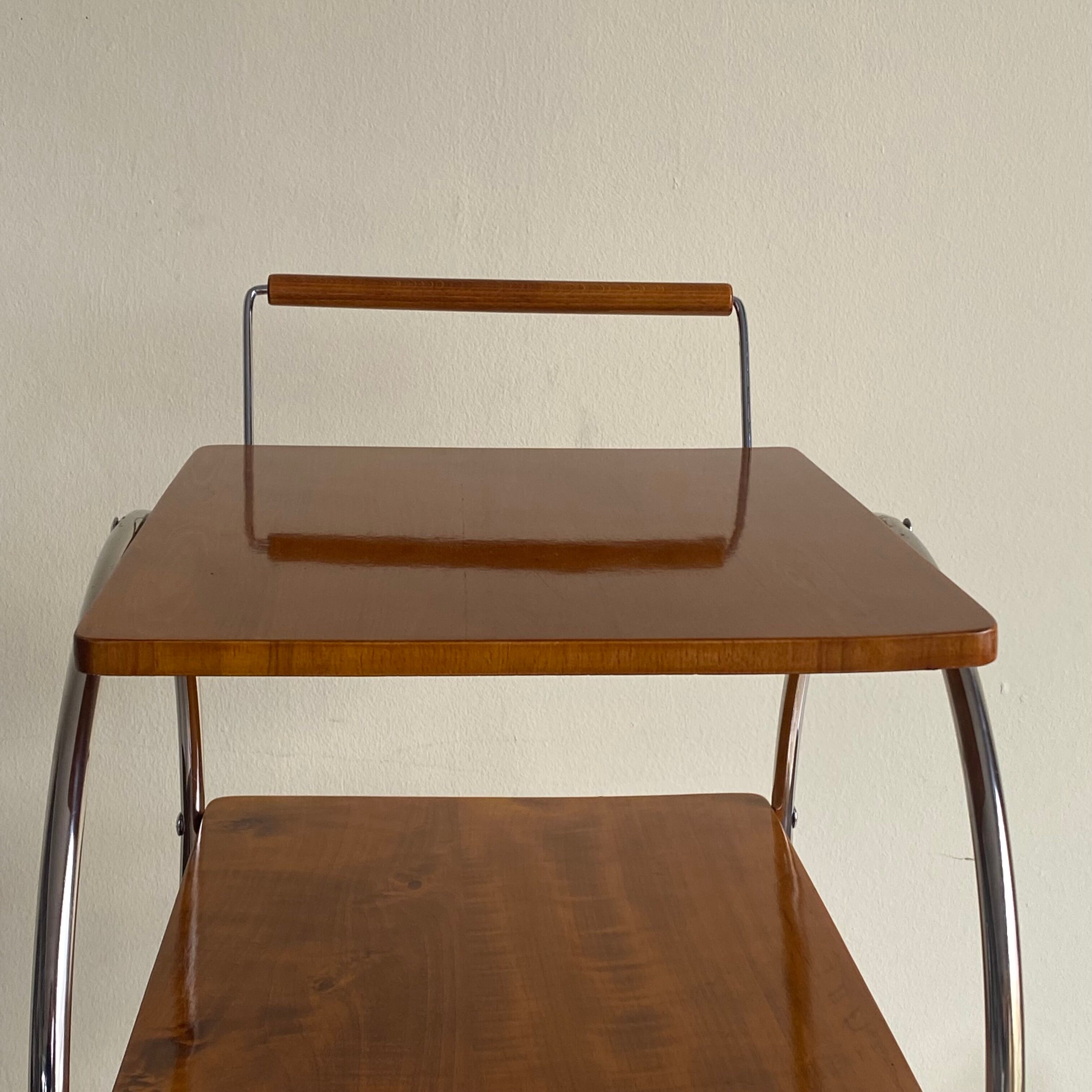 Art deco rolling bar cart, hungary 1930s