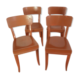 Set of 4 bistro chairs in painted wood