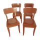 Lot de 4 chaises bistrot en bois peint