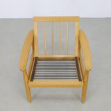 Fauteuil de salon danois vintage, années 1970, rembourrage neuf