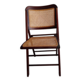 Chaise pliable vintage rotin
