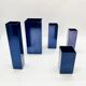 Vases modulaires en métal – bleu pétrole, 1980s