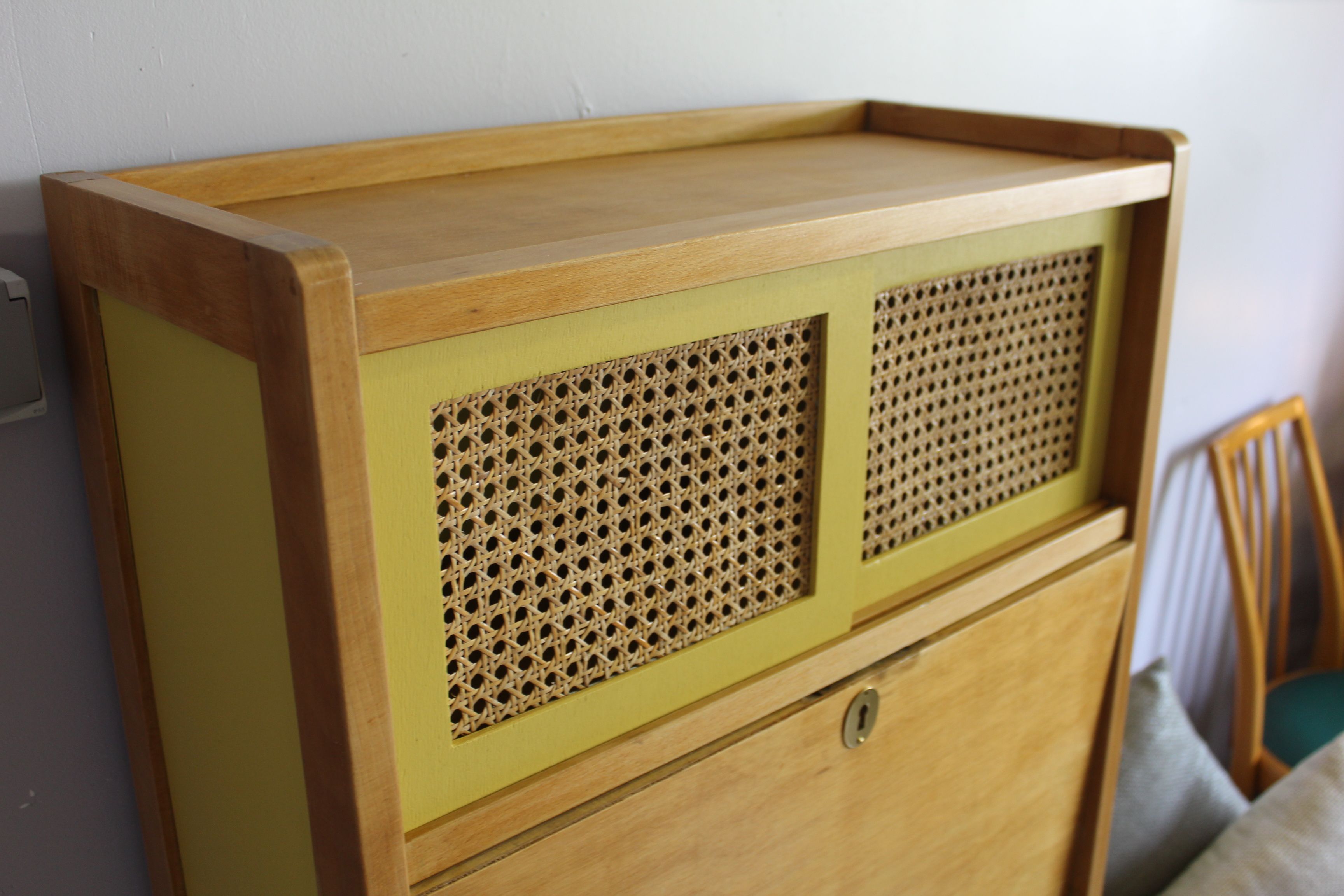 Vintage writing desk with canning doors