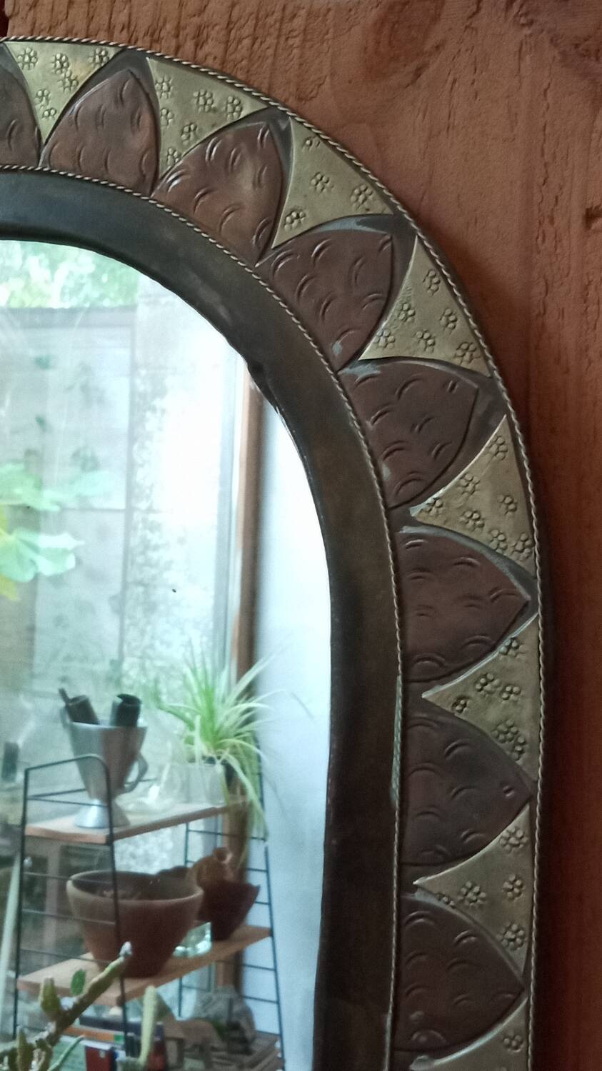 Moroccan copper and brass mirror from the 70s/80s