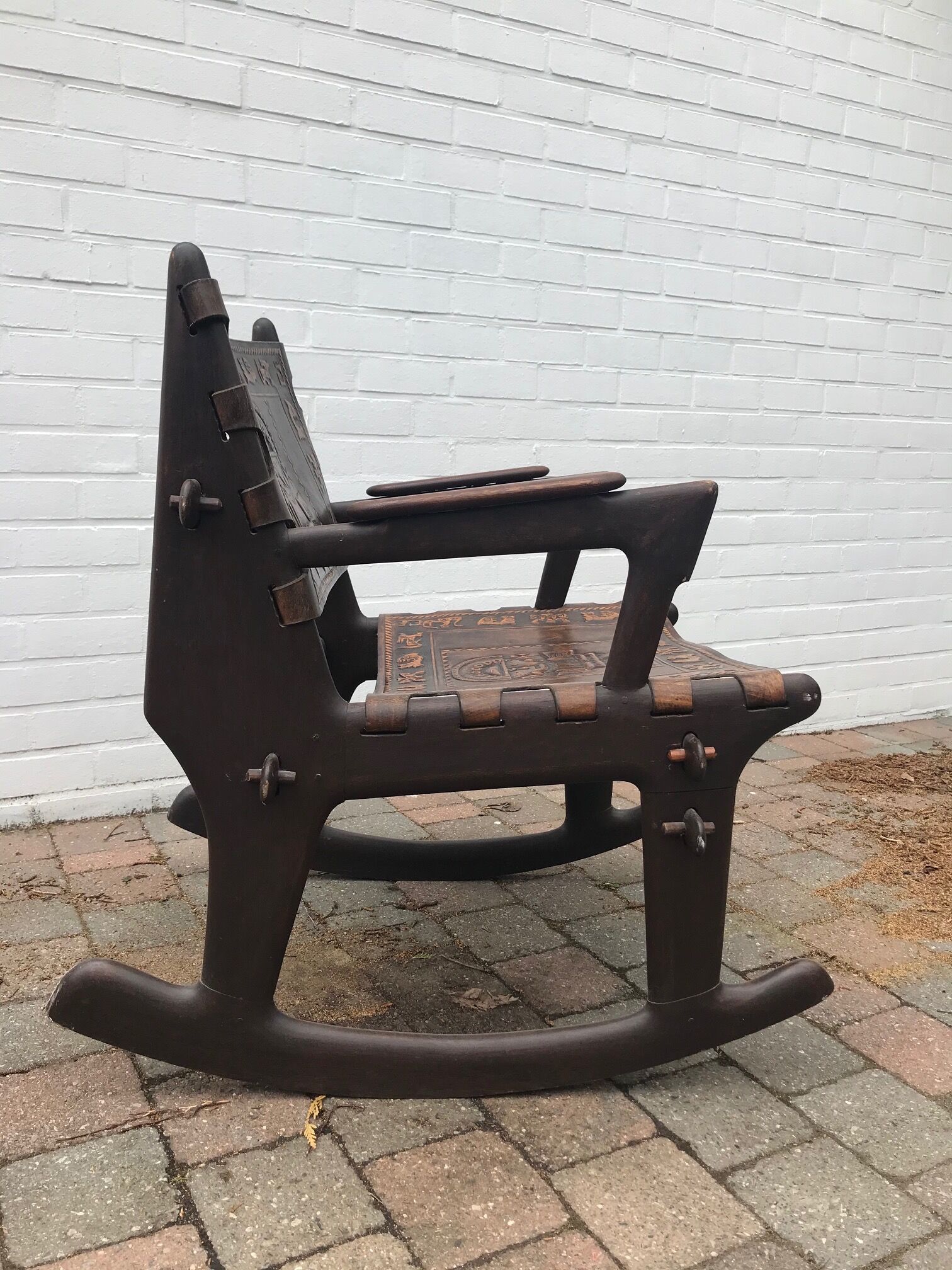 Rocking chair by Angel Pazmino 1960 for Muebles de Estilo
