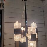 Chrome and glass pendant chandelier by Sciolari, Italy, 1960s