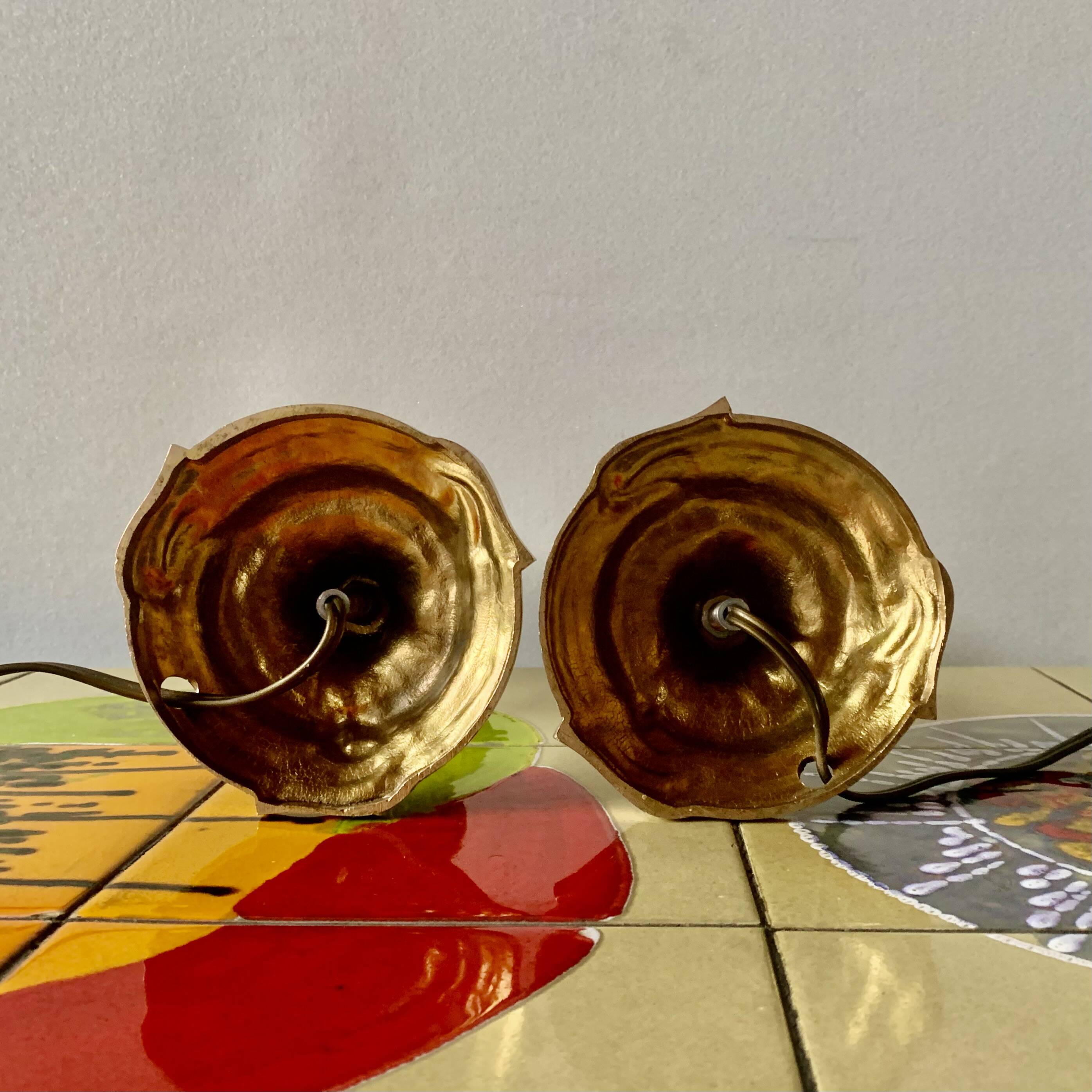 Pair of vintage brass lamps