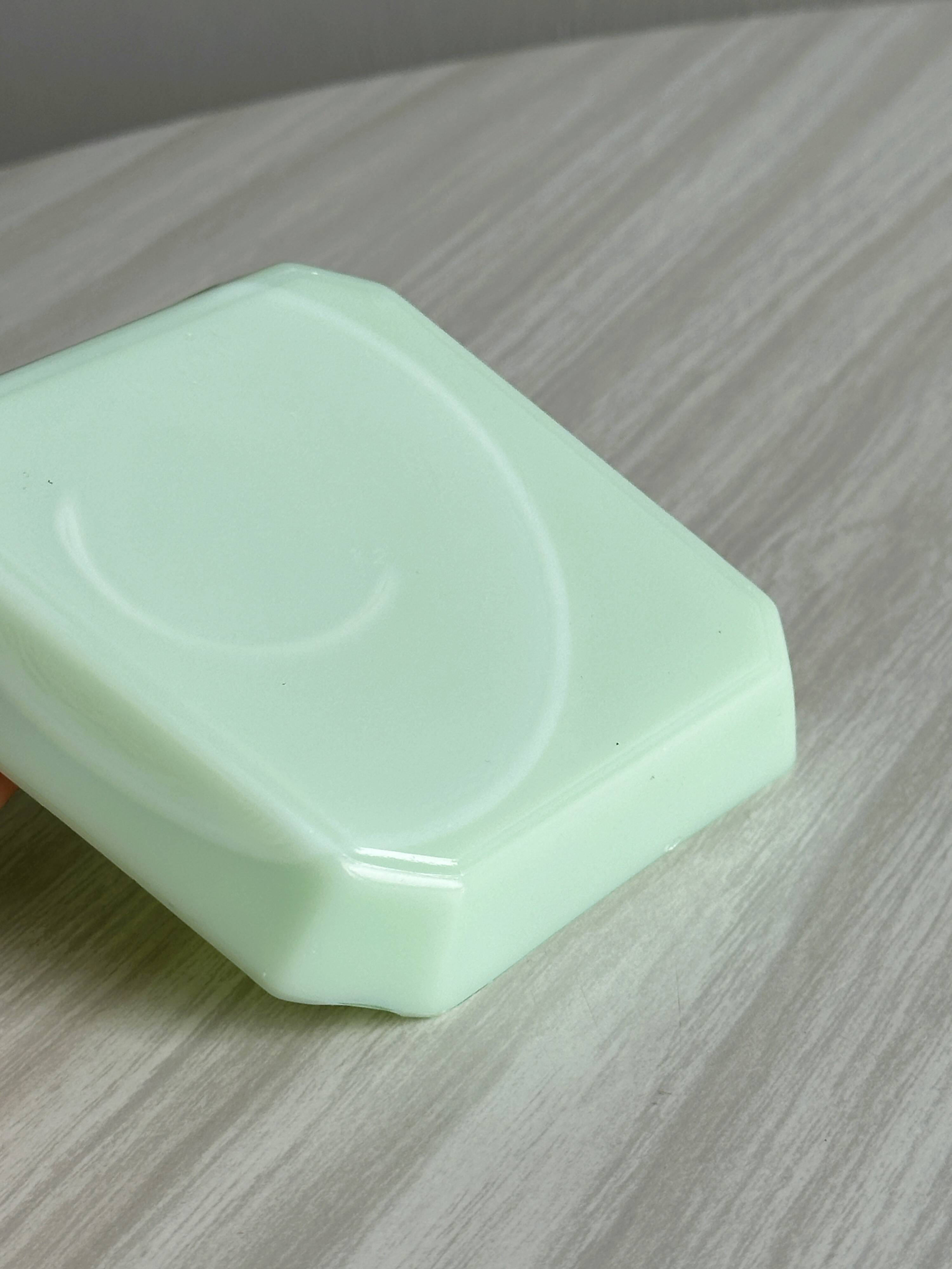 Green opaline ashtray, retro design,