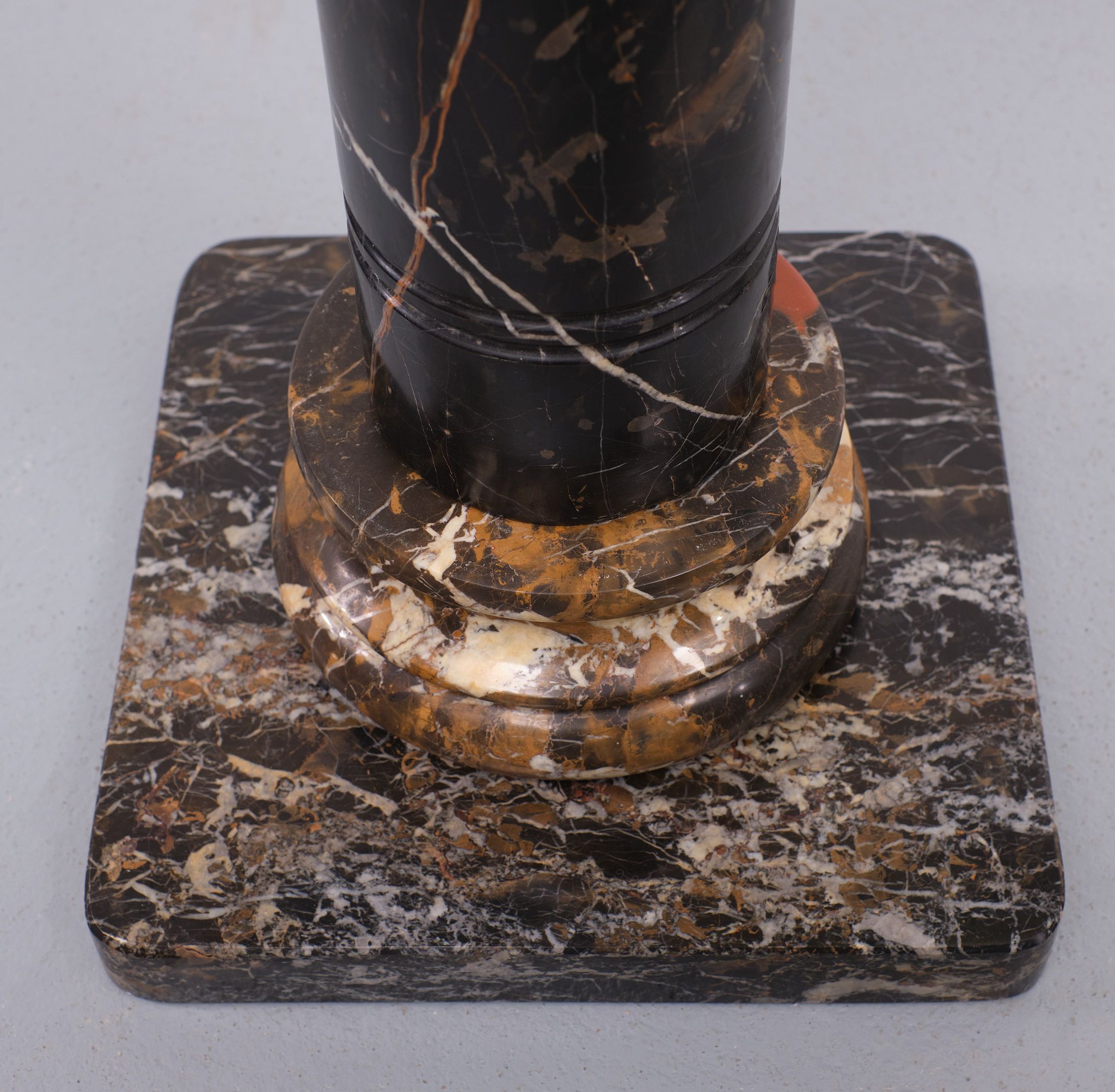 Two black portoro marble pedestals, Italy