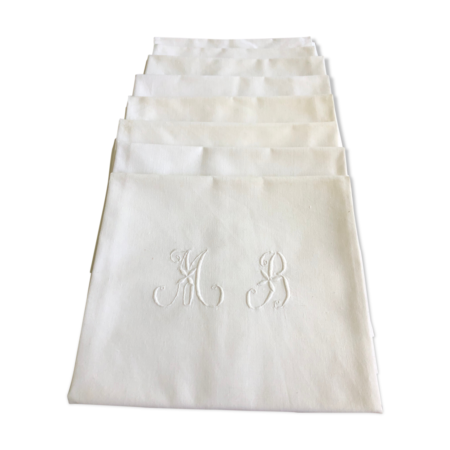 8 napkins, monogram