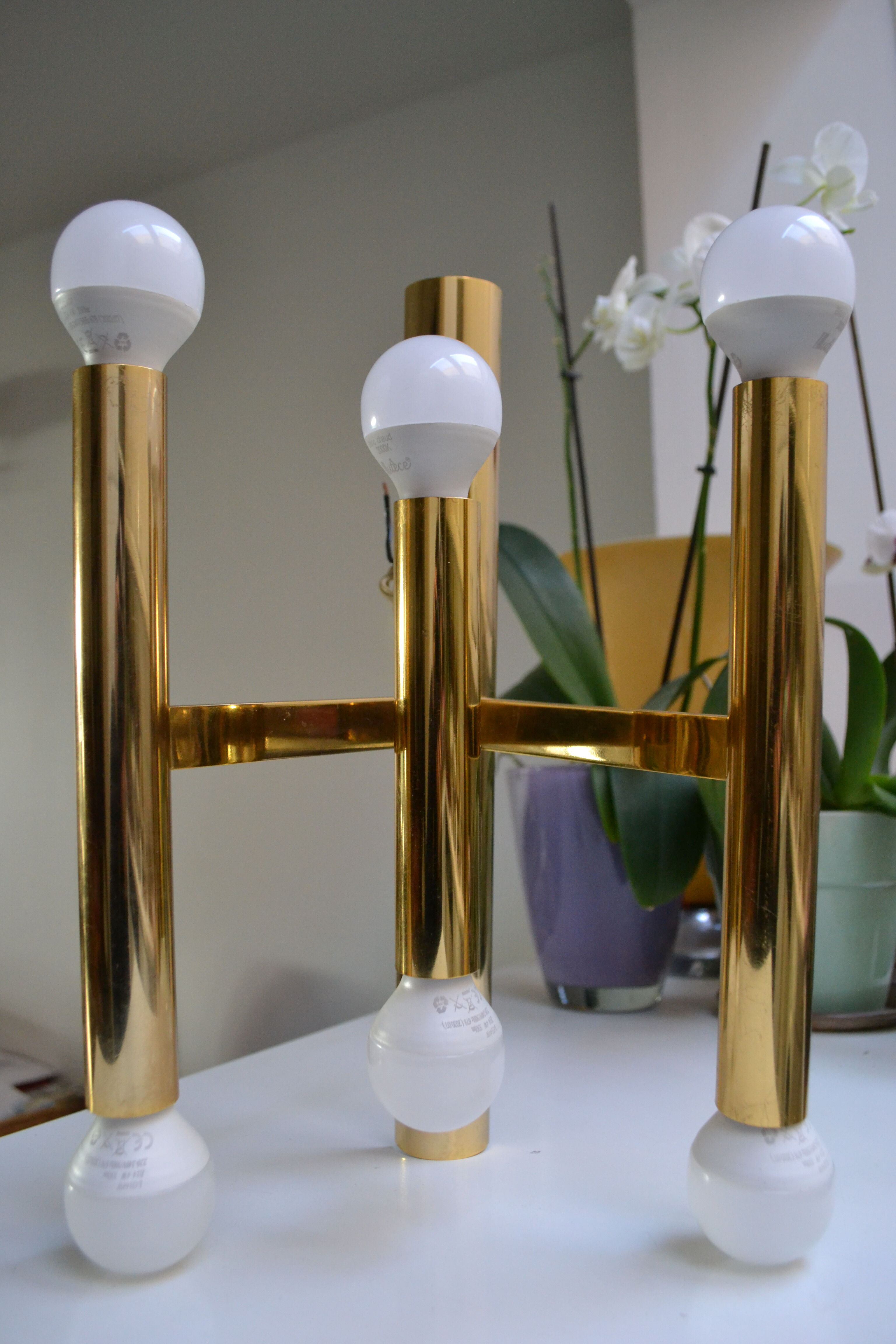 Wall light from Sciolari tubes 6 fires 60s