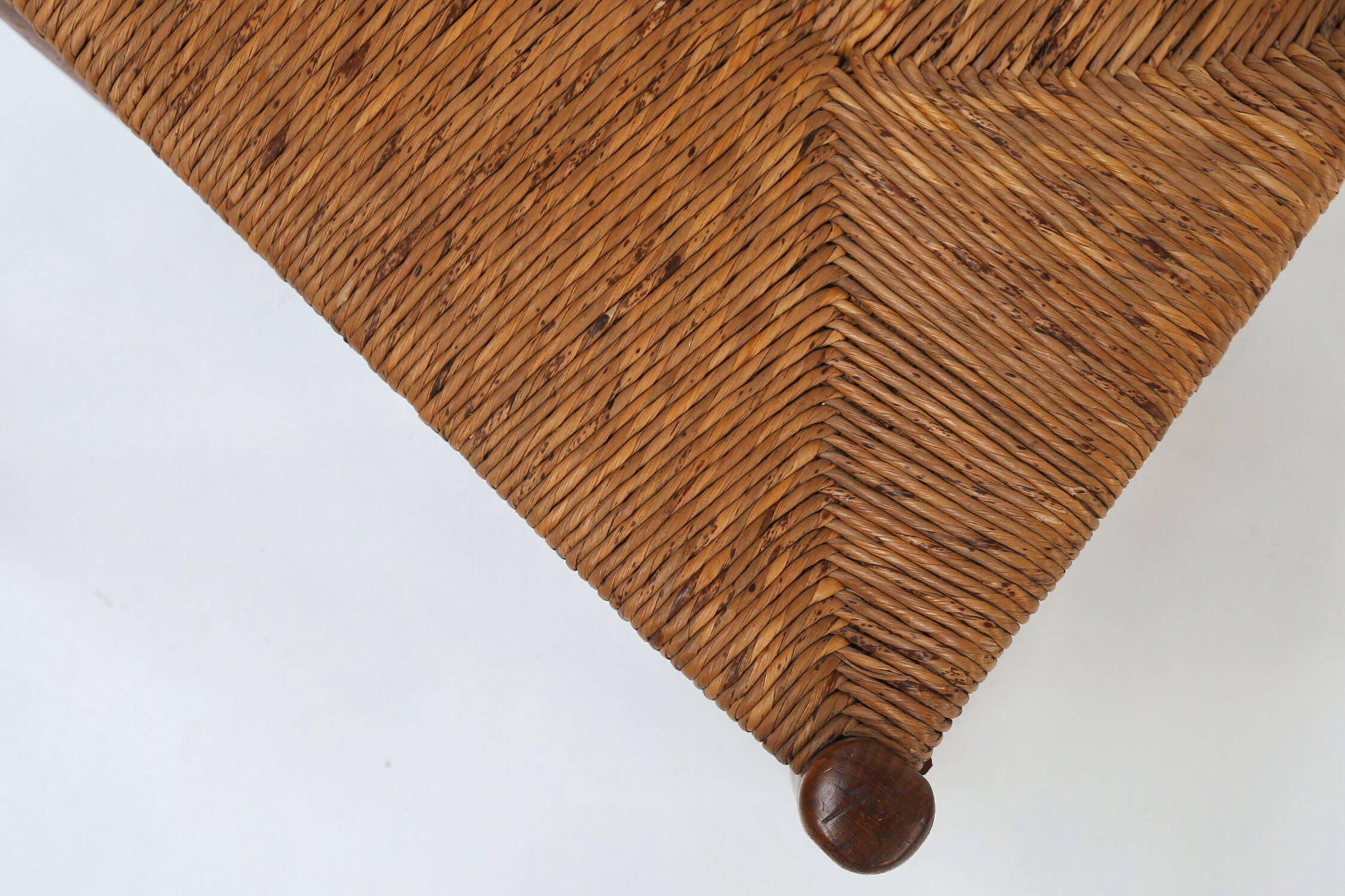 French Wabi-Sabi wood and wicker side Chair, 1850s