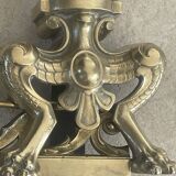 19th-century brass fireplace threshold bar